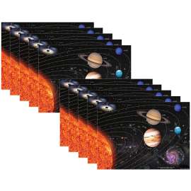 Smart Poly® PosterMat Pals Space Savers, 13" x 9-1/2", Solar System, Pack of 10