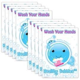 Smart Poly® PosterMat Pals Space Savers, 13" x 9-1/2", Healthy Bubbles, Pack of 10