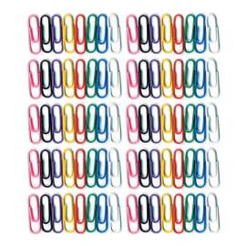 Vinyl-Coated Paper Clips, No. 1 Standard Size, 100 Per Pack, 10 Packs