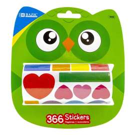 Mix Shapes Sticker Rolls, 366 Per Roll