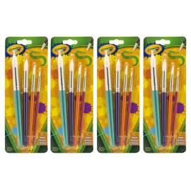 Big Paintbrush Set, Round, 4 Per Pack, 4 Packs
