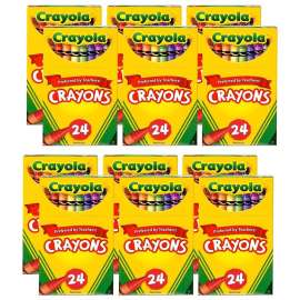 Crayons, Regular Size, 24 Per Box, 12 Boxes