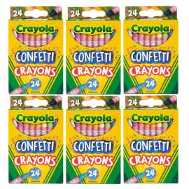 Confetti Crayons, 24 Per Pack, 6 Packs