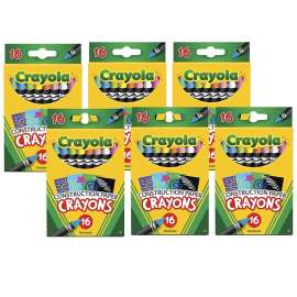 Construction Paper Crayons, 16 Per Box, 6 Boxes