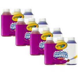 Primary Colors Tempera Paint, 3 Bottles Per Set, 4 Sets