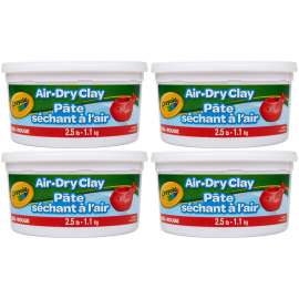 Air Dry Clay, 2.5lb Tub, Red, Pack of 4