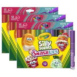 Wedge Tip Silly Scents Smash Ups Markers, 12 Per Pack, 3 Packs