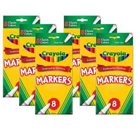 Original Formula Markers, Fine tip, Classic Colors, 8 Per Box, 6 Boxes