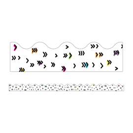 Kind Vibes Rainbow Doodles Scalloped Borders, 39 Feet
