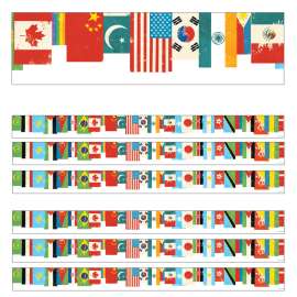 All Are Welcome Flags Straight Borders, 36 Feet Per Pack, 6 Packs