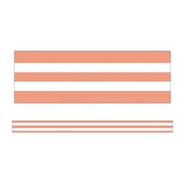 Simply Stylish Coral & White Stripes Straight Borders, 36 Feet
