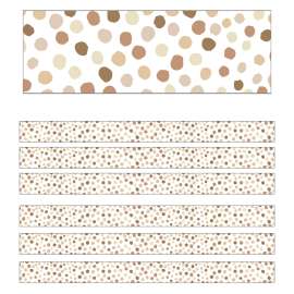 Simply Stylish Natural Polka Dots Straight Borders, 36 Feet Per Pack, 6 Packs