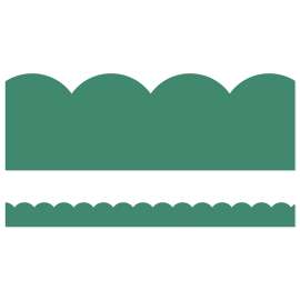 Grow Together Jade Green Scalloped Borders, 39 Feet