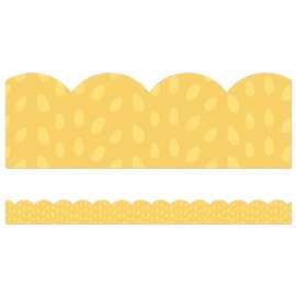 Grow Together Yellow with Painted Dots Scalloped Borders, 39 Feet