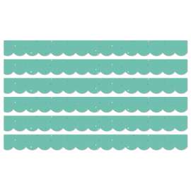 We Belong Speckled Teal Scalloped Borders Per Pack, 39 Feet Per Pack, 6 Packs
