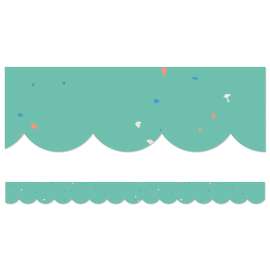 We Belong Speckled Teal Scalloped Borders, 39 Feet