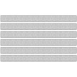 Creatively Inspired Black & White Grid Straight Borders, 36 Feet Per Pack, 6 Packs
