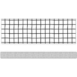 Creatively Inspired Black & White Grid Straight Borders, 36 Feet