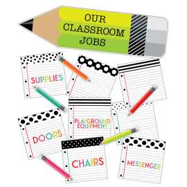 Black, White & Stylish Brights Classroom Jobs Mini Bulletin Board Set
