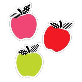 Black, White & Stylish Brights Apples Mini Cut-Outs, Pack of 36
