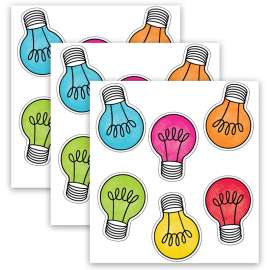 Light Bulb Moments Colorful Light Bulbs Cut-Outs, 36 Per Pack, 3 Packs