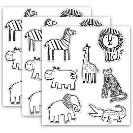 Simply Safari Animals Cut-Outs, 36 Per Pack, 3 Packs
