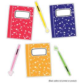 Notebooks and Pens Cut-Outs, Pack of 36