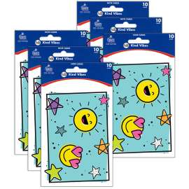 Kind Vibes Note Cards with Envelopes, 10 Per Pack, 6 Packs
