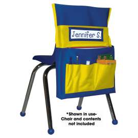 Chairback Buddy Pocket Chart, Blue/Yellow