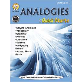 Analogies Quick Starts Workbook, Grade 4-12, Paperback