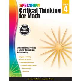 Critical Thinking for Math Workbook, Grade 4, Paperback