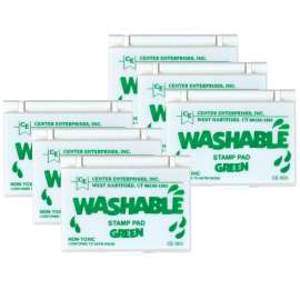 Washable Stamp Pad, Green, Pack of 6