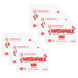 Washable Stamp Pad, Red, Pack of 6