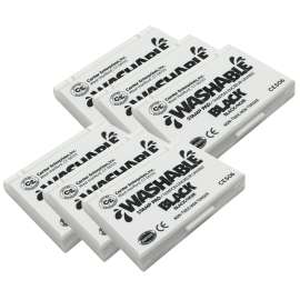 Washable Stamp Pad, Black, Pack of 6