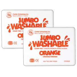 Jumbo Washable Unscented Stamp Pad, Orange, Pack of 2