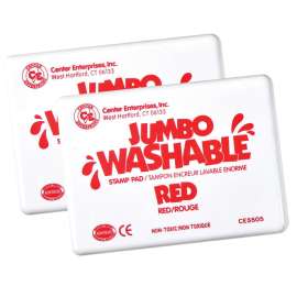 Jumbo Washable Unscented Stamp Pad, Red, Pack of 2
