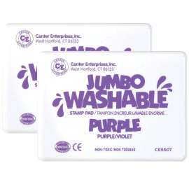 Jumbo Washable Unscented Stamp Pad, Purple, Pack of 2
