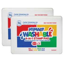Washable 4-in-1 Stamp Pad, Primary, Pack of 2