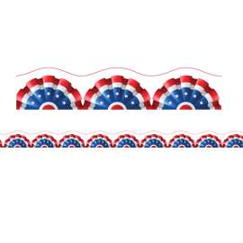 Magnetic Scallop Borders/Trims, 1.5" x 24", Patriotic Theme, Pack of 12