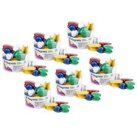 Assorted Round Magnets, 30 Per Pack, 6 Packs