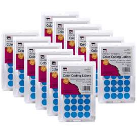 Blue Color Coding Labels, 1000 Per Pack, 12 Packs