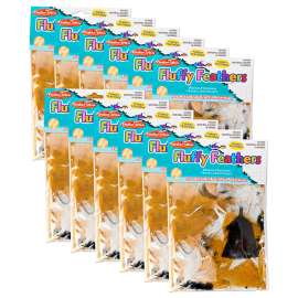 Turkey Feathers, Natural Colors, 14 Grams Per Pack, 12 Packs