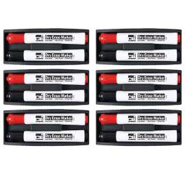 Magnetic Whiteboard Eraser with 2 Dry Erase Markers, Pack of 6