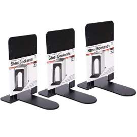 Bookends, 9" Height, Black, 2 Per Pack, 3 Packs