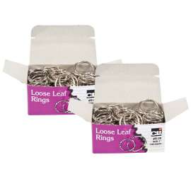 Loose Leaf Book Rings, 1", 100 Per Box, 2 Boxes