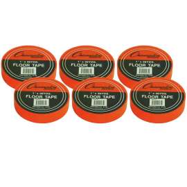 Floor Marking Tape, Orange, 1" x 36 yd, 6 Rolls