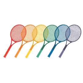 Plastic Tennis Racket Set, 6 Assorted Colors