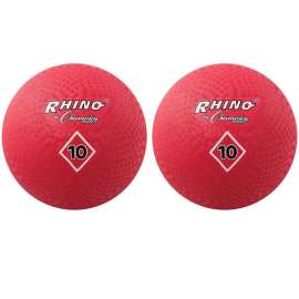 Playground Ball 10", Red, Pack of 2