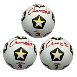 Rubber Cover Soccer Ball, Size 3, Pack of 3