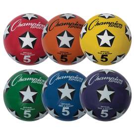 Rubber Cover Soccer Ball Set, Size 5, Set of 6